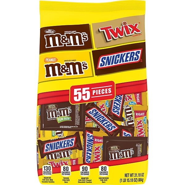 MARS Chocolate Favorites Fun Size Candy Bars 55-Piece Bag, 31.18 oz., Variety Mix (225-00033)
