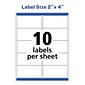 Avery Waterproof Laser Shipping Labels with Ultrahold Permanent Adhesive, 2" x 4", 500 Labels Per Pack (05523)