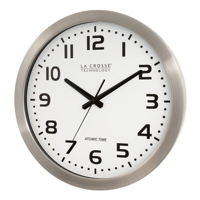 La Crosse Technology Wall Clock, Metal, 16" Dia. (WT-3161WH)