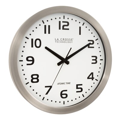 La Crosse Technology Wall Clock, Metal, 16" Dia. (WT-3161WH)