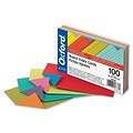 Staples Heavyweight Ruled 3 x 5 Index Cards, Extreme Colors, 100/Pack (OFX04736)