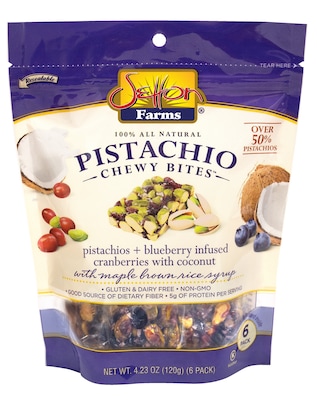 Setton Farms, Pistachio Chewy Bites, Pistachios & Blueberry Infused Cranberries with Coconut, 4.23 oz. (SIF05077)