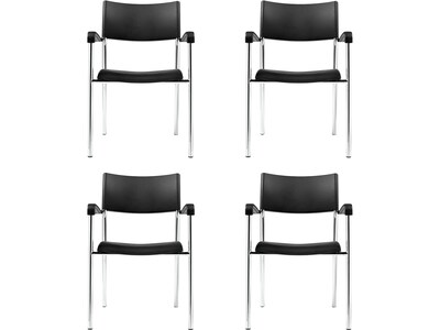 Offices to Go Dori 2 Polypropylene Office Chair, Black, 4/Carton (OTG1220B)