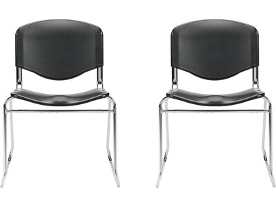 Offices to Go Plastic Office Chair, Black, 2/Pack (OTG11700)