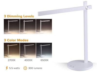 Bostitch LED Desk Lamp, Matte (VLED1813WHITE-BOS)