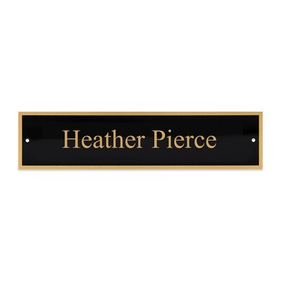 Custom Nameplate Replacement plate (Black/Brass), 2 x 8