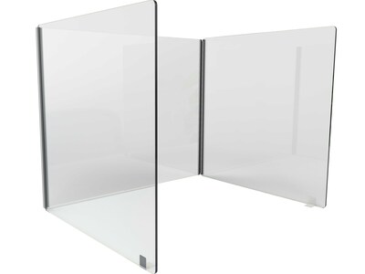 Ghent Freestanding Desktop Divider, 24H x 30W, Clear Acrylic (DPSC2430-3S-16)