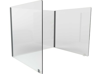 Ghent Freestanding Desktop Divider, 24H x 48W, Clear Acrylic (DPSC2448-3S-24)