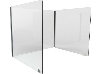 Ghent Freestanding Desktop Divider, 24H x 60W, Clear Acrylic (DPSC2460-3S-16)