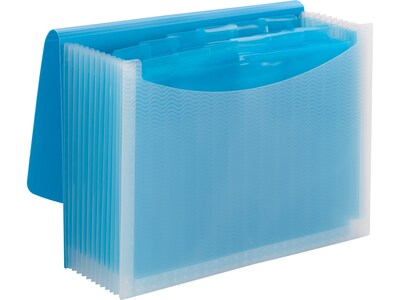 Smead Moisture Resistant Plastic Accordion File, 12-Pocket, Letter Size, Teal/Clear (70869)