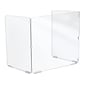 MooreCo Freestanding Trifold Desktop Screen, 23.5"H x 23"W, Clear Acrylic (66347)