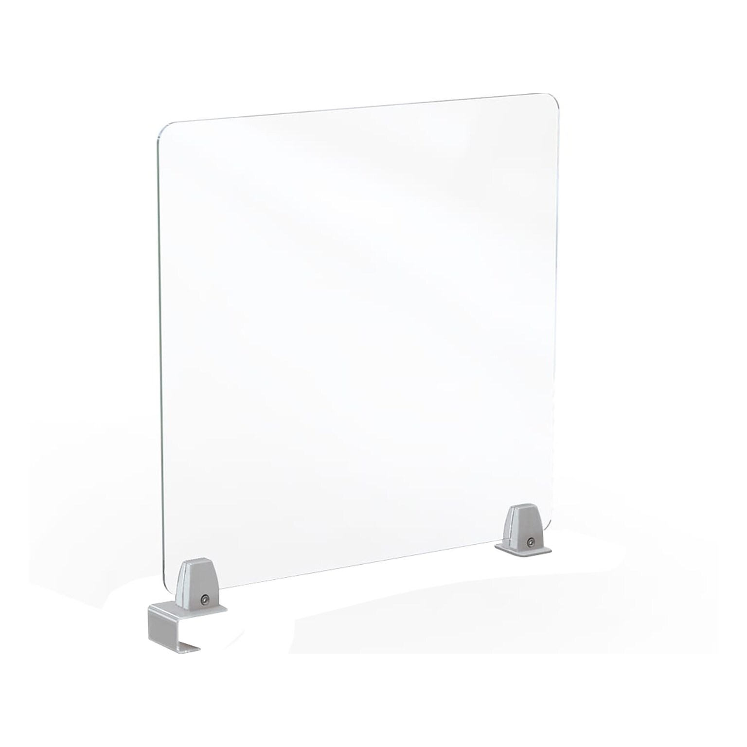 MooreCo Center Clamp Mount Desktop Divider, 24H x 23W, Clear Acrylic (45262)