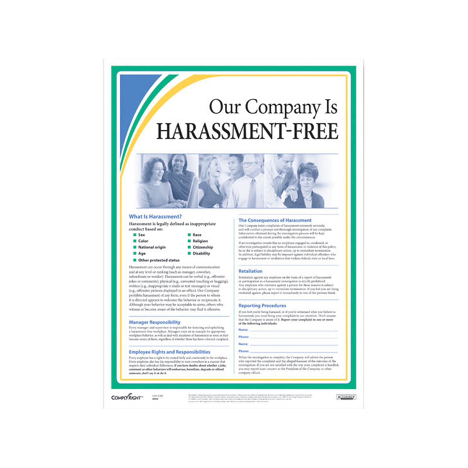 ComplyRight Harassment-Free Workplace Poster (Q0036)