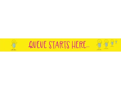 Seco Floor Decal Queue Starts Here, Vinyl, 1.97 x 0.2, Yellow (QSTHYLW)