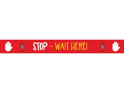 Seco Floor Decal Stop - Wait Here, Vinyl, 1.97 x 0.2, Red (SWHRE)