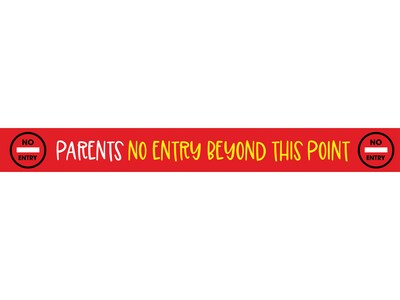 Seco Floor Decal Parents No Entry Beyond This Point, Vinyl, 1.97 x 0.2, Red (PNEBTPRE)