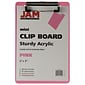 JAM Paper Plastic Clipboard, Memo Size, Pink (331CPMPI)