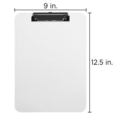 JAM Paper Plastic Clipboard, Letter Size, Clear, 12/Pack (340928126A)