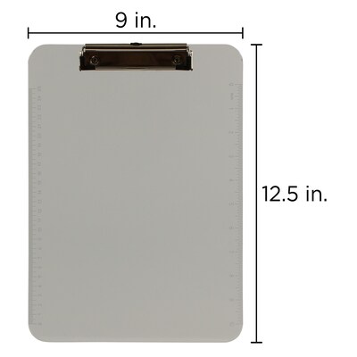 JAM Paper Plastic Clipboard, Letter Size, Smoke, 12/Pack (340926884AZ)