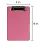 JAM Paper Plastic Clipboard, Memo Size, Pink, 12/Pack (331CPMPIA)