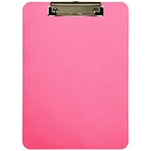 JAM Paper Plastic Clipboard, Letter Size, Pink, 12/Pack (340926883AZ)