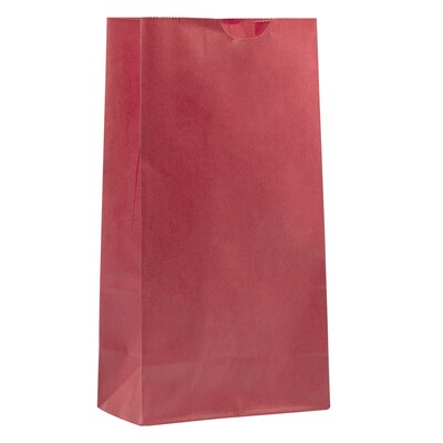 JAM Paper Kraft Lunch Bags, Medium, 9.75" x 5" x 3", Red, Bulk 500 Bags/Box (691KRREB)