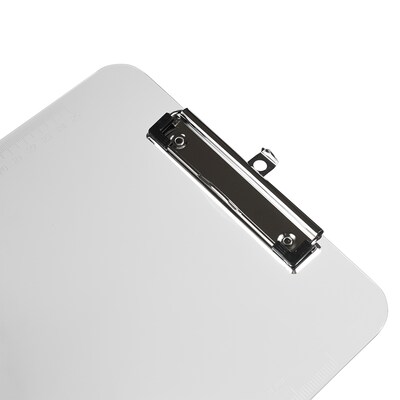 JAM Paper Plastic Clipboard, Letter Size, Clear, 12/Pack (340928126A)