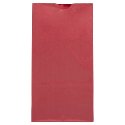 JAM Paper Kraft Lunch Bags, Medium, 9.75" x 5" x 3", Red, Bulk 500 Bags/Box (691KRREB)