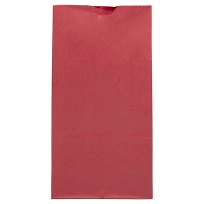 JAM Paper Kraft Lunch Bags, Medium, 9.75 x 5 x 3, Red, Bulk 500 Bags/Box (691KRREB)