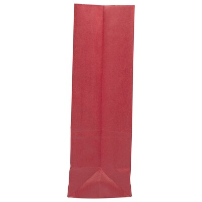 JAM Paper Kraft Lunch Bags, Medium, 9.75" x 5" x 3", Red, Bulk 500 Bags/Box (691KRREB)