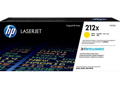 HP 212X Yellow High Yield Toner Cartridge, Prints Up to 10,000 Pages (W2122X)