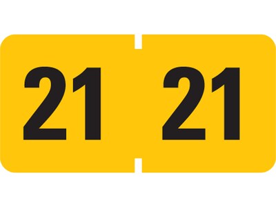 Smead ETYJ 2021 Color-Coded Year Label, 0.75”H x 1.5 W, Black on Yellow, 500 Labels/Roll (68321)