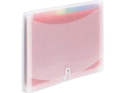 Smead ColorVue Plastic Accordion File, Letter Size, 13-Pocket, Clear/Rainbow (70723)