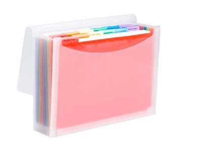 Smead ColorVue Plastic Accordion File, Letter Size, 13-Pocket, Clear/Rainbow (70723)