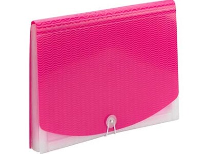 Smead Vibrant Line Plastic Accordion File, 12-Pocket, Letter Size, Pink/Clear (70864)