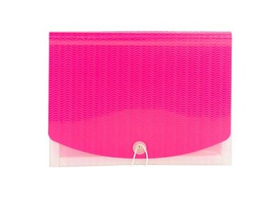 Smead Vibrant Line Plastic Accordion File, 12-Pocket, Letter Size, Pink/Clear (70864)