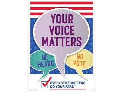 ComplyRight Your Voice Matters. Be Heard. Go Vote. Workplace Policies Poster (A2023PK1)