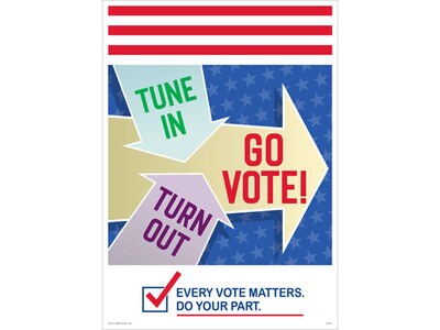 ComplyRight Tune In. Turn Out. Go Vote! Workplace Policies Posters, 3/Pack (A2025PK3)