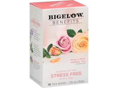 Bigelow Benefits Decaf Rose Mint Tea Bags, 18/Box (01027)
