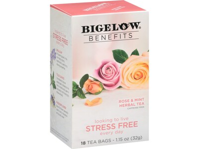 Bigelow Benefits Decaf Rose Mint Tea Bags, 18/Box (01027)