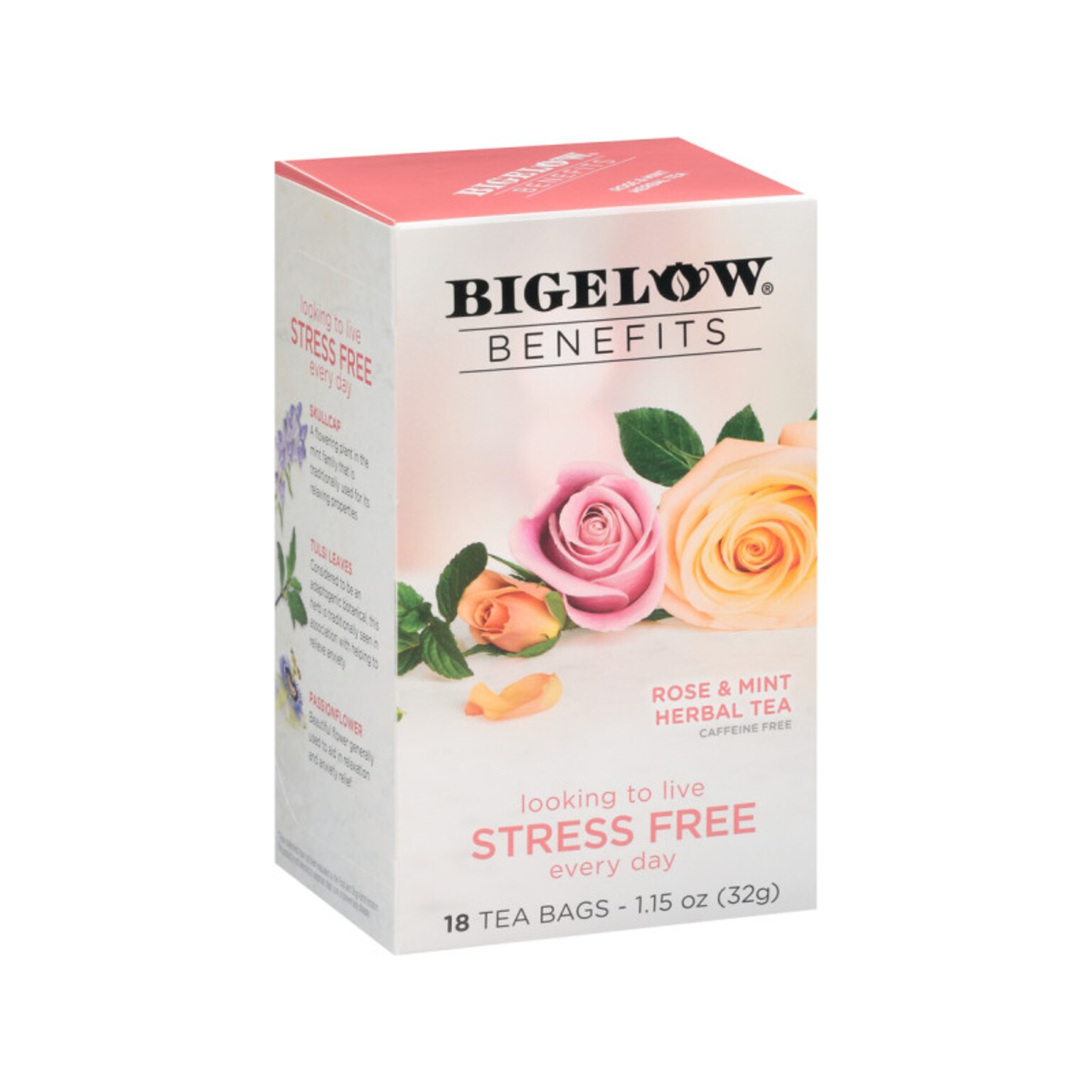 Bigelow Benefits Decaf Rose Mint Tea Bags, 18/Box (01027)