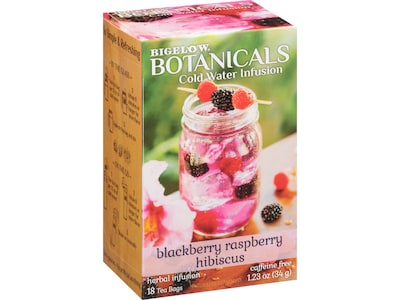 Bigelow Botanicals Decaf Blackberry Raspberry Hibiscus Tea Bags, 18/Box (39000)