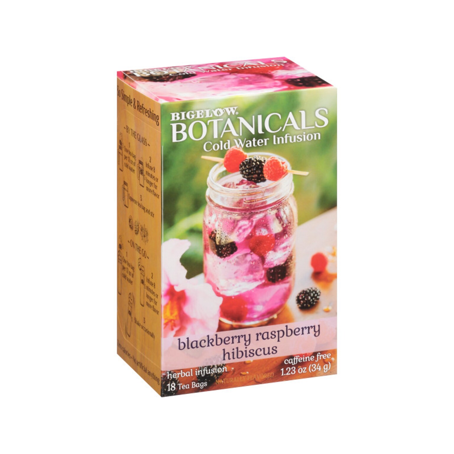 Bigelow Botanicals Decaf Blackberry Raspberry Hibiscus Tea Bags, 18/Box (39000)