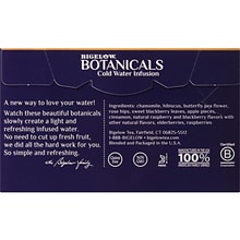 Bigelow Botanicals Decaf Blackberry Raspberry Hibiscus Tea Bags, 18/Box (39000)