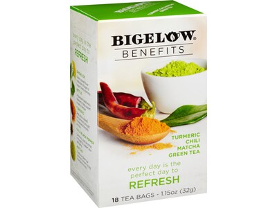 Bigelow Benefits Turmeric Chili Matcha Tea Bags, 18/Box (00826)