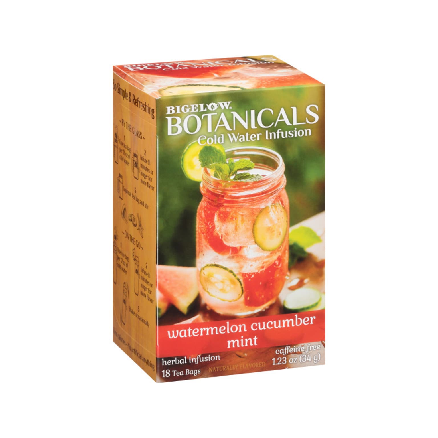 Bigelow Botanicals Decaf Watermelon Cucumber Mint Tea Bags, 18/Box (39004)