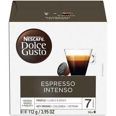Nescafe Dolce Gusto Espresso Intenso Coffee, 16 Capsules/Box (NES52640)