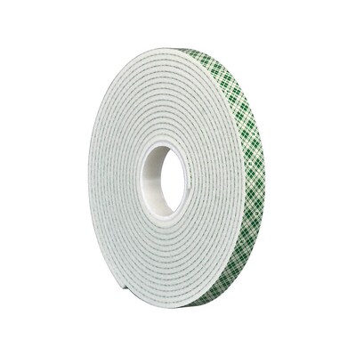 3M 4032 Double Sided Foam Tape, 1/2 x 5 yds. (888519014172)