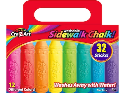 Cra-Z-Art Sidewalk Chalk, Assorted Colors, 32/Box (10817-6)