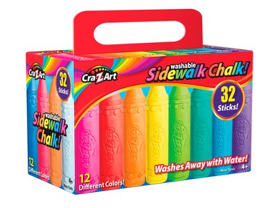 Cra-Z-Art Sidewalk Chalk, Assorted Colors, 32/Box (10817-6)